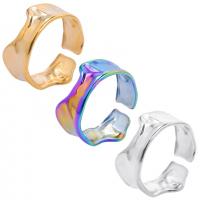 Acier inoxydable 304 Cuff Bague, Réglable & unisexe, plus de couleurs à choisir, Taille:9, Vendu par PC