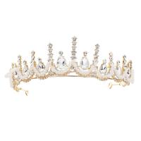 Tiaras, liga de zinco, with cristal, banhado, joias de moda & para mulher & com strass, Mais cores pare escolha, níquel, chumbo e cádmio livre, 140x50mm, vendido por PC