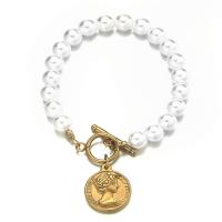 acero inoxidable 304 Pulsera, con Perlas plásticas, longitud diferente para la opción & para mujer, más colores para la opción, 8mm,19*22mm, Vendido por UD