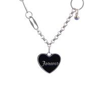 Messing halskettingen, Hart, silver plated, mode sieraden & voor vrouw & glazuur, zilver, nikkel, lood en cadmium vrij, 20x17mm, Lengte 46.5 cm, Verkocht door PC