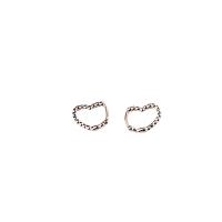 Boucle d'oreille Creole cerceau laiton, coeur, Placage de couleur argentée, bijoux de mode & pour femme, argent, protéger l'environnement, sans nickel, plomb et cadmium, 15x13mm, Vendu par PC