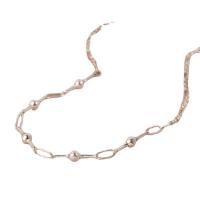 Collar de Latón, metal, Esférico, chapado en color de plata, Joyería & para mujer, plateado, libre de níquel, plomo & cadmio, longitud 49 cm, Vendido por UD