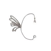 Fashion Øreringe Cuff, Zinc Alloy, Butterfly, platin farve forgyldt, for kvinde & hule, nikkel, bly & cadmium fri, 28x67mm, Solgt af PC