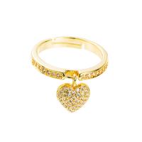 Kubieke Circonia Micro Pave Brass Ring, Messing, Hart, gold plated, micro pave zirconia & voor vrouw, Verkocht door PC