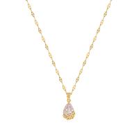 Collier d'acier titane, avec 5.7cm chaînes de rallonge, Plaqué d'or, bijoux de mode & pour femme & avec strass, plus de couleurs à choisir, Longueur 46.3 cm, Vendu par PC