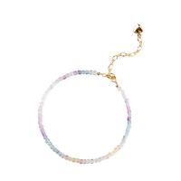 Fluorite colorée bracelet, avec 201 acier inoxydable, avec 5cm chaînes de rallonge, Réglable & bijoux de mode & unisexe, multicolore, 2.50mm, Longueur Environ 14-18 cm, Vendu par PC