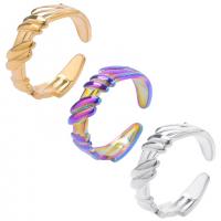 Acier inoxydable 304 Cuff Bague, Réglable & unisexe, plus de couleurs à choisir, Taille:8, Vendu par PC