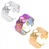 Acier inoxydable 304 Cuff Bague, Réglable & unisexe, plus de couleurs à choisir, Taille:9, Vendu par PC