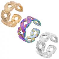 Acier inoxydable 304 Cuff Bague, Réglable & unisexe, plus de couleurs à choisir, Taille:8.5, Vendu par PC