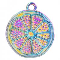 Zinc Alloy fruits forme pendentifs, alliage de zinc, Citron, Placage coloré, unisexe, protéger l'environnement, sans nickel, plomb et cadmium, 20x23mm, Vendu par PC