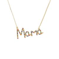 Circón cúbico Micro pavimentar collar de cobre amarillo, metal, con 1.97 extender cadena, Carta del alfabeto, chapado en color dorado, diferentes estilos para la opción & micro arcilla de zirconia cúbica & para mujer, dorado, libre de níquel, plomo & cadmio, longitud 15.75 Inch, Vendido por UD