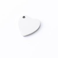 Stainless Steel Heart Pendants 304 Stainless Steel DIY original color Sold By PC