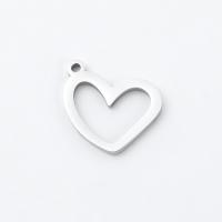 Acier inoxydable Coeur Pendentifs, Acier inoxydable 304, DIY, couleur originale, 18x16mm, Vendu par PC