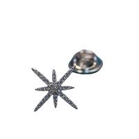 Cubic Zirconia Broche, metal, Ocho Punto Estrella, chapado, micro arcilla de zirconia cúbica & para mujer, más colores para la opción, libre de níquel, plomo & cadmio, 60x60mm, Vendido por UD