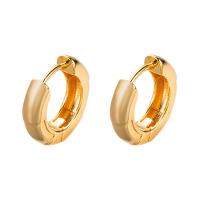 Brass Huggie Hoop Earring gold color plated & for woman Sold By Pair