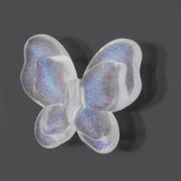 Transparent akryl perler, Butterfly, du kan DIY, klar, 21x17.50x6mm, Hole:Ca. 1mm, Ca. 500G/Bag, Solgt af Bag