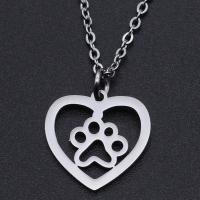 Titanium Steel Necklace Heart Vacuum Ion Plating Unisex & hollow Length Approx 40 cm Sold By Bag