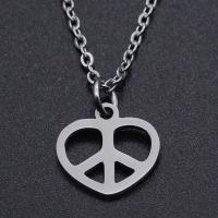 Titanium Steel Necklace Heart Vacuum Ion Plating Unisex & hollow Length Approx 40 cm Sold By Bag