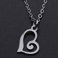 Titanium Steel Necklace Heart Vacuum Ion Plating Unisex & hollow Length Approx 40 cm Sold By Bag