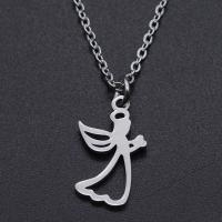 Titanium Steel Necklace Angel Vacuum Ion Plating Unisex & hollow Length Approx 40 cm Sold By Bag