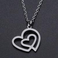 Titanium Steel Necklace Heart Vacuum Ion Plating Unisex & hollow Length Approx 40 cm Sold By Bag