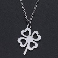 Titanová ocel náhrdelník, Titanium ocel, Four Leaf Clover, unisex & dutý, více barev na výběr, 13.50x20mm, Délka Cca 40 cm, Cca 10PC/Bag, Prodáno By Bag