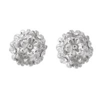 Zink Alloy stort hål pärla, Blomma, silver pläterad, DIY & med strass, silver, nickel, bly och kadmium gratis, 10x13x13mm, Hål:Ca 7mm, Säljs av PC