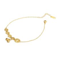 Titantium acciaio cavigliera, with 4.6cm extender chain, placcato color oro, Regolabile & gioielli di moda & per la donna, dorato, 43mm, Lunghezza 19.2 cm, Venduto da PC