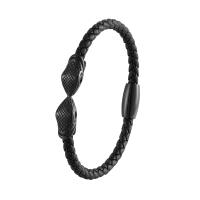 Cuero Pulsera, con acero inoxidable 316L, chapado, pulsera trenzada & para hombre, más colores para la opción, 215mm, Vendido por UD