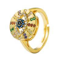 ottone Anelli Cuff, placcato color oro, Regolabile & stili diversi per la scelta & Micro spianare cubic zirconia & per la donna & smalto, 20mm, Venduto da PC