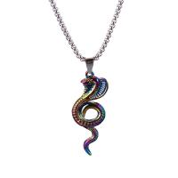 Chaîne en acier inoxydable Collier Sweater, avec Pendentif en alliage de zinc, serpent, Placage coloré, unisexe & styles différents pour le choix & creux, multicolore, 2.50x700mm, Longueur Environ 27.55 pouce, Vendu par PC