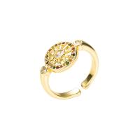 Brass Cuff Finger Ring gold color plated Adjustable & micro pave cubic zirconia & for woman 20mm Sold By PC