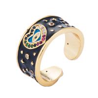 ottone Anelli Cuff, placcato color oro, Regolabile & Micro spianare cubic zirconia & per la donna & smalto, nessuno, 20mm, Venduto da PC