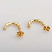 304 roestvrij staal Stud Earring, mode sieraden & voor vrouw, gouden, 16.40x2.40mm, Verkocht door pair