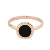 Titanium Staal Finger Ring, met Acryl, mode sieraden & met Romeinse cijfer & verschillende grootte voor keus & voor vrouw, rose goud kleur, 2x2mm, Verkocht door PC