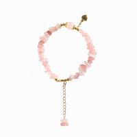 quartz rose bracelet, avec laiton, Placage de couleur d'or, Réglable & bijoux de mode & pour femme, rose, 8mm,10-4mm, Longueur Environ 14-17 cm, Vendu par PC