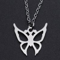 Titanium Steel Necklace Butterfly Vacuum Ion Plating Unisex & hollow Length Approx 40 cm Sold By Bag