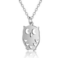 Collier d'acier titane, hibou, unisexe, plus de couleurs à choisir, 14x23mm, Longueur Environ 40 cm, 10PC/sac, Vendu par sac