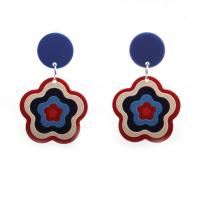 Boucle d'oreille bijoux acrylique, Placage de couleur argentée, styles différents pour le choix & pour femme, Vendu par paire