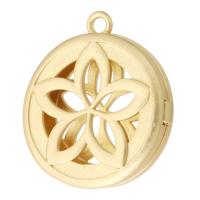 Lo zinco in lega Locket pendenti, lega in zinco, Cerchio, placcato color oro, DIY, dorato, assenza di nichel,piombo&cadmio, 26x28.50x6mm, Foro:Appross. 2mm, Venduto da PC