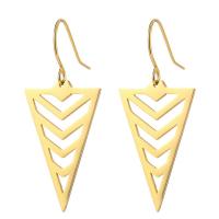 Boucle d'oreille goutte inox, Acier inoxydable 304, triangle, bijoux de mode & pour femme, plus de couleurs à choisir, 18.03x44mm, Vendu par paire