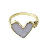 Resin fingerring, Zinc Alloy, med Resin, Heart, guldfarve belagt, mode smykker & for kvinde & med rhinestone, gylden, nikkel, bly & cadmium fri, 17mm, Solgt af PC