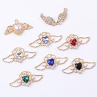 Zinc Alloy Rhinestone Pendler, med Plastic Pearl, rack plating, du kan DIY & forskellige stilarter for valg & med rhinestone, flere farver til valg, nikkel, bly & cadmium fri, Solgt af PC