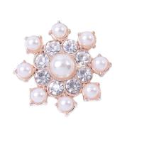 Mobiltelefon DIY sæt, Zinc Alloy, med Plastic Pearl, Flower, forgyldt, du kan DIY & med rhinestone, flere farver til valg, nikkel, bly & cadmium fri, 21x21mm, Solgt af PC