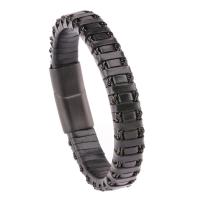 PU Leather Cord Bracelets Microfiber PU with 316L Stainless Steel Vacuum Plating braided bracelet & for man Sold By PC