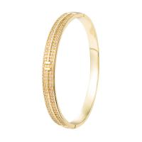 Brass Cuff Bangle gold color plated Adjustable & micro pave cubic zirconia & for woman Sold By PC