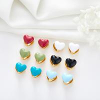 metal Pendiente Clip, Corazón, chapado en color dorado, Joyería & para mujer, más colores para la opción, libre de níquel, plomo & cadmio, 14.40x12.20mm, Vendido por Par