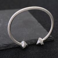 Messing Cuff Bangle, med Zinc Alloy, mode smykker & for kvinde & med rhinestone, nikkel, bly & cadmium fri, 65mm, Solgt af PC