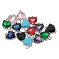 Cubique Pendentif en laiton zircon pavent, bijoux de mode & pavé de micro zircon & pour femme, plus de couleurs à choisir, 6x9x3.50mm, Trou:Environ 1mm, 30PC/lot, Vendu par lot