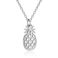 Collier d'acier titane, ananas, unisexe & creux, plus de couleurs à choisir, 9x21mm, Longueur Environ 40 cm, 10PC/sac, Vendu par sac